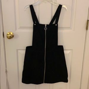 H&M Black Suede Overall Dress